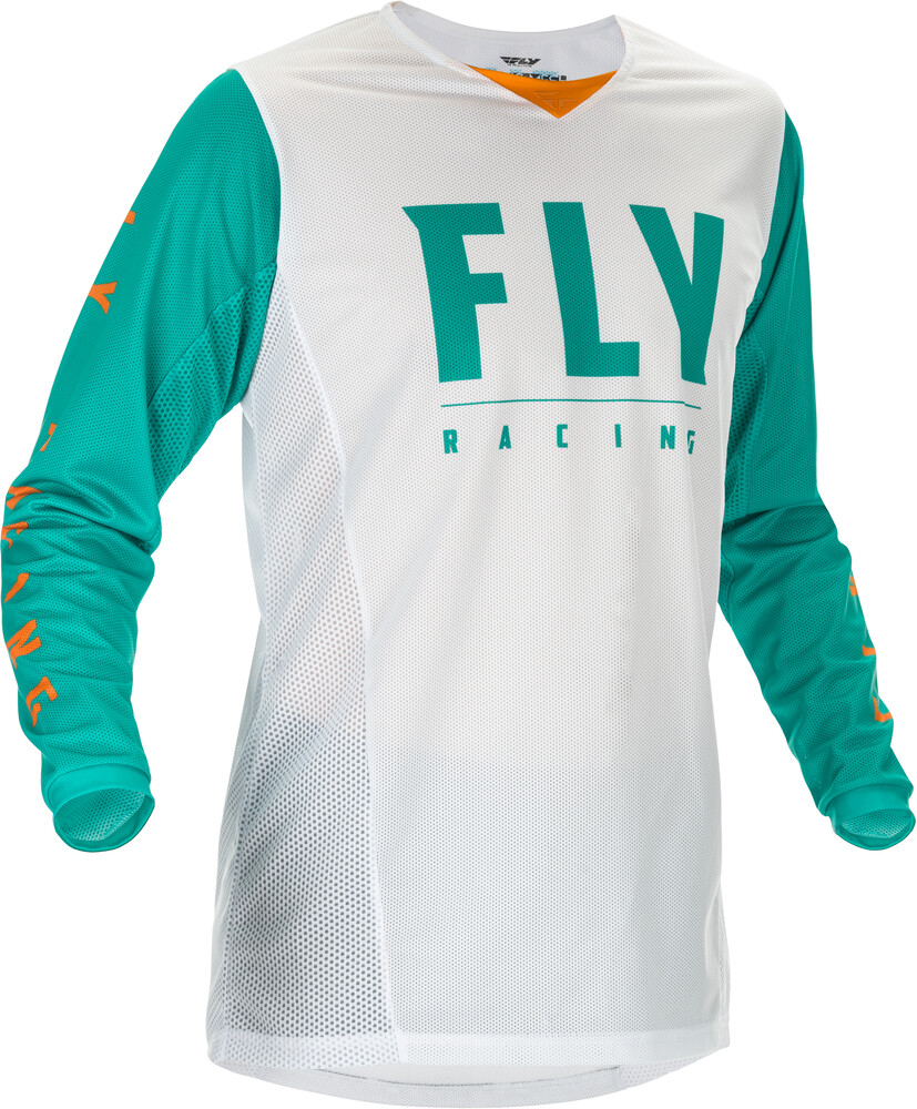 Main image of Fly Racing Kinetic Mesh Jersey (White/Teal)