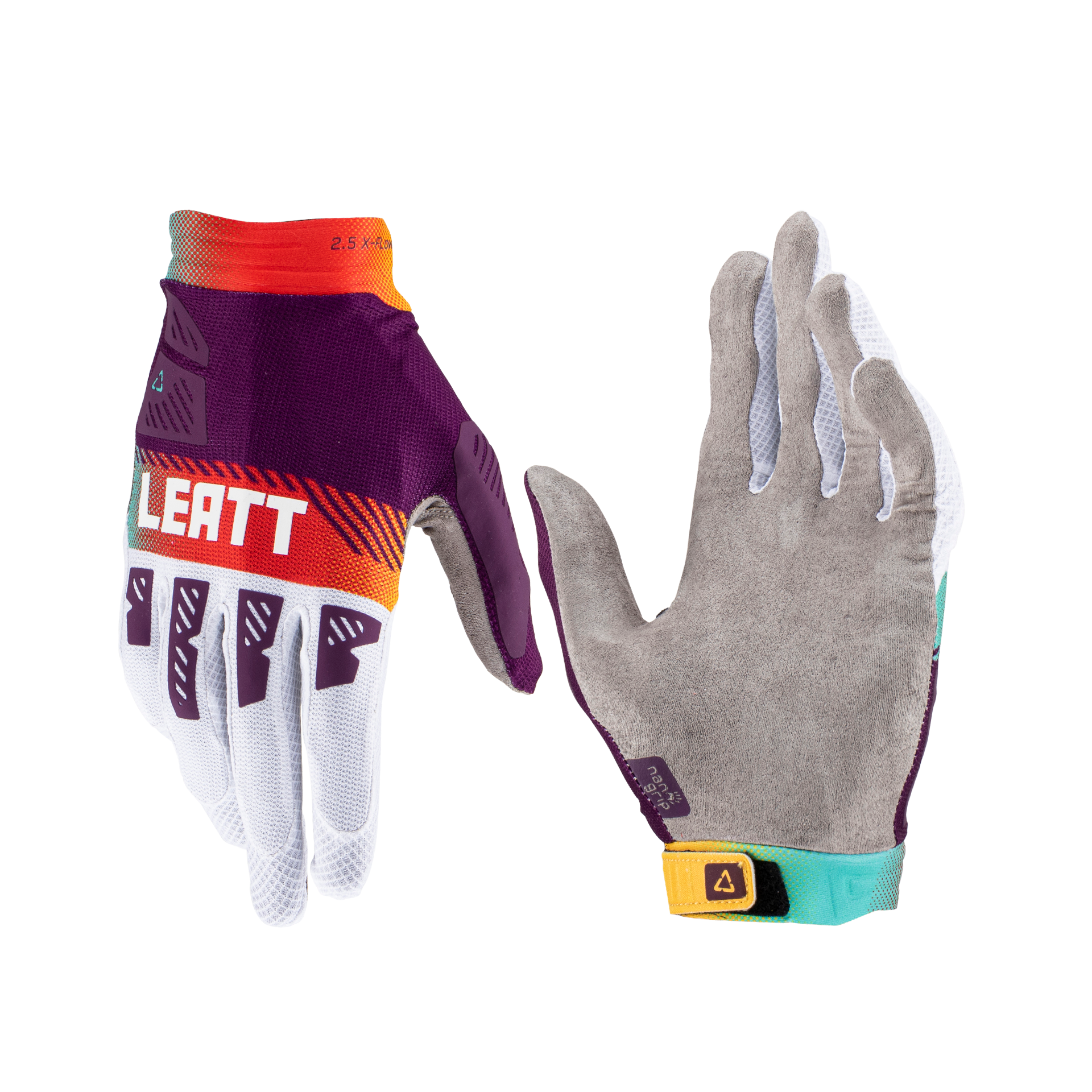 Main image of 2023 Leatt 2.5 X-Flow Moto Gloves (Yellow/Purple)