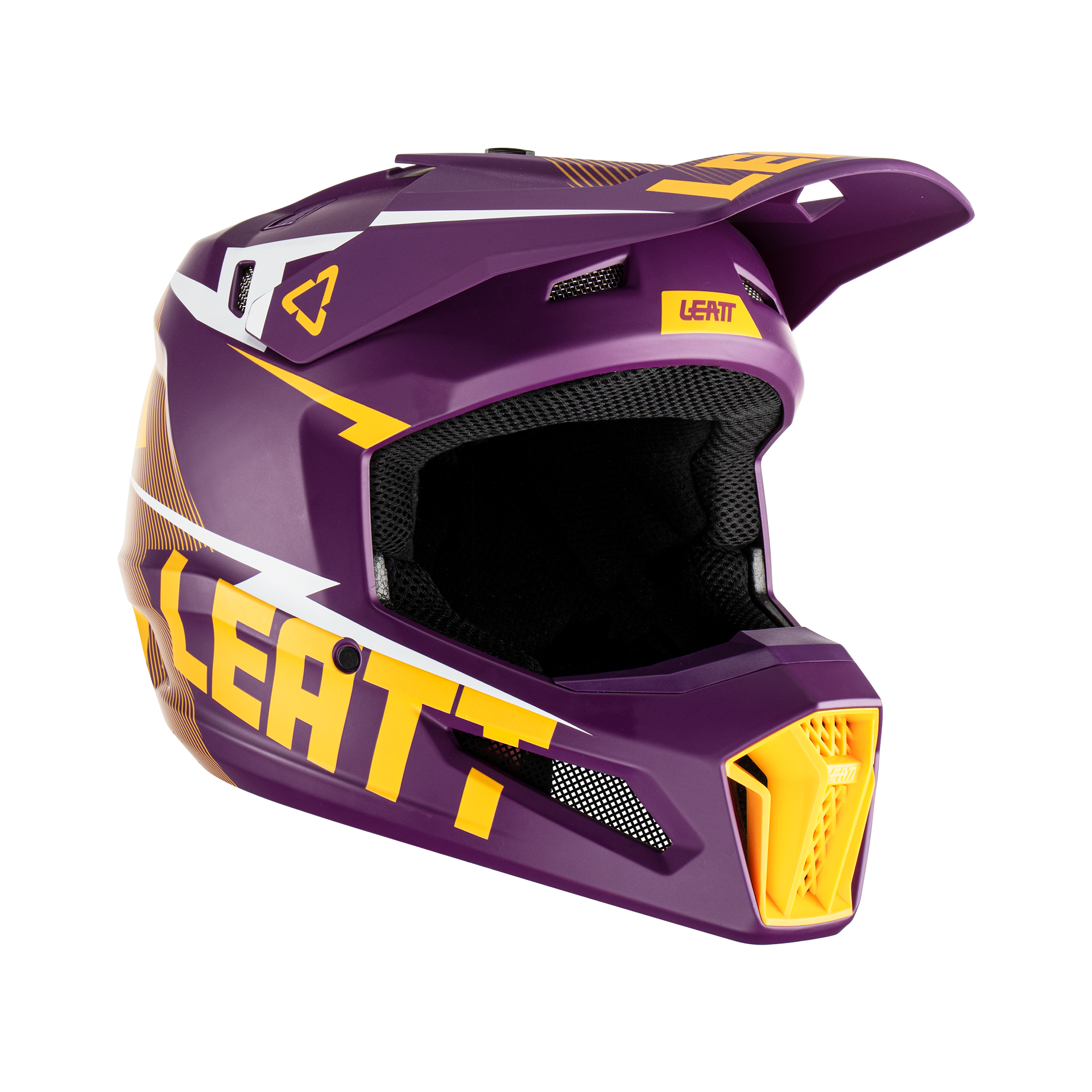 Main image of 2023 Leatt Junior V23 3.5 Moto Helmet (Purple/Yellow)