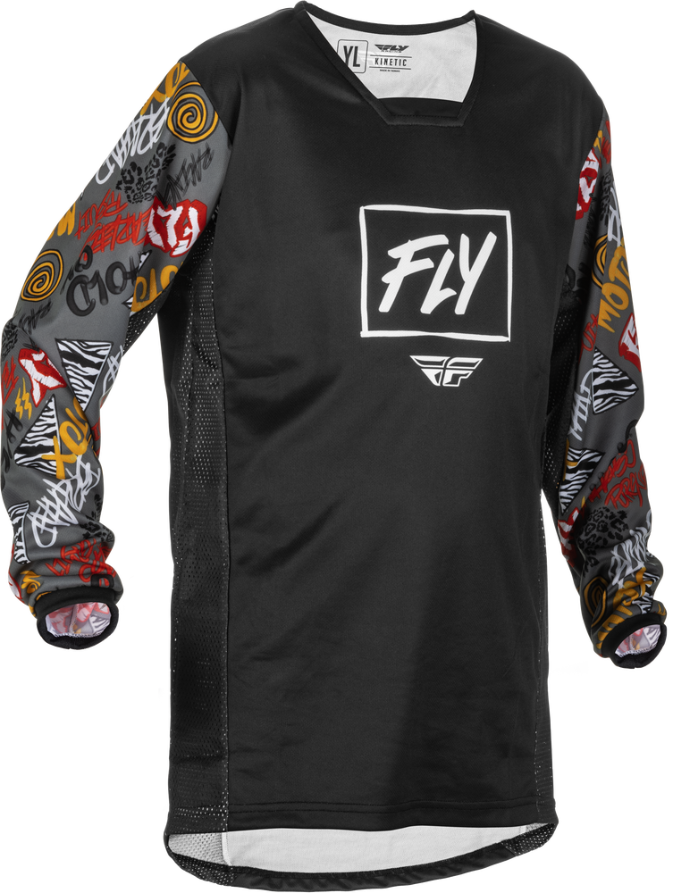 Main image of Fly Racing Youth Kinetic Rebel Jersey (Black/Grey)