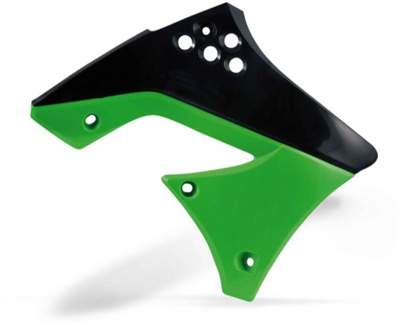 Main image of Acerbis Radiator Shrouds (Black/Green) KX250F 09-12